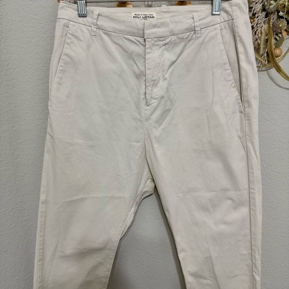 Nili Lotan Paris Pant in Eggshell Drop Crotch Cotton Twill Size 2 Edgy USA Work - Picture 5 of 13